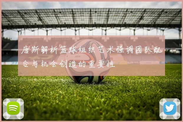 唐斯解析篮球组织艺术强调团队配合与机会创造的重要性